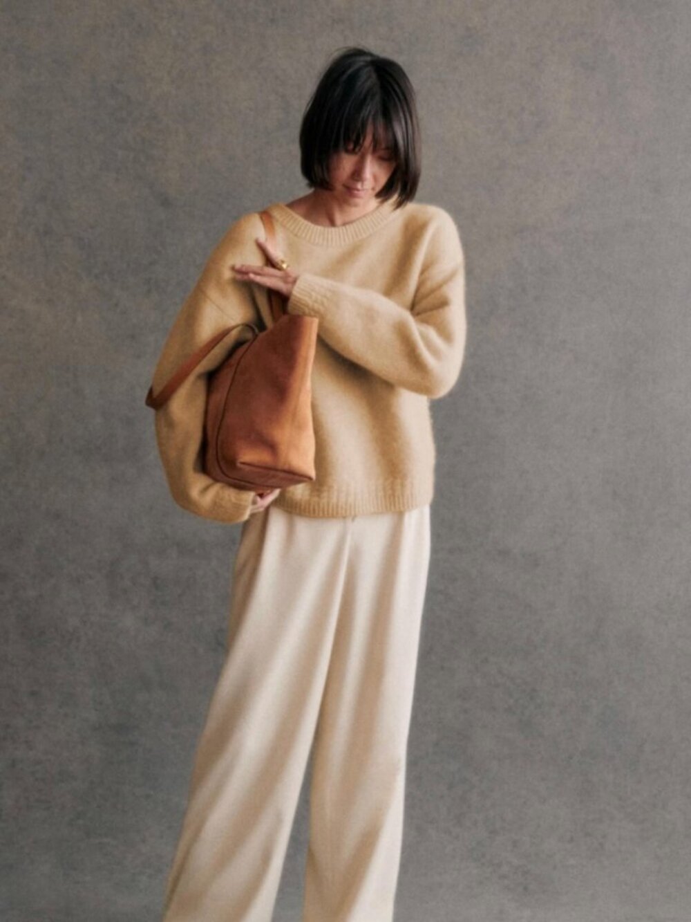Sezane Small Amiel Jumper Wool Sweater in Vanilla